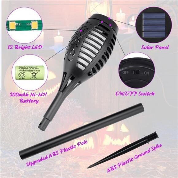 Halloween Decorations Outdoor, Purple Halloween Solar Lights - Picture 4 of 7